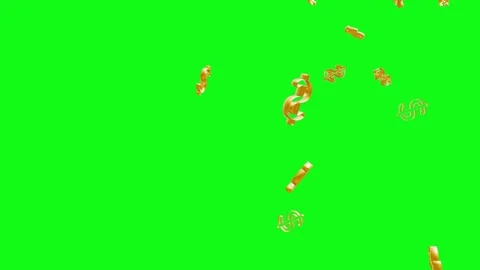 3D USD Dollar Symbol falling Animation. Video stock 336620497
