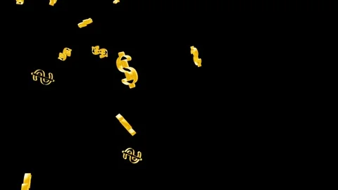 3D USD Dollar Symbol falling Animation. 库存影片 336620514