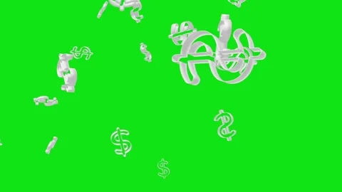 3D USD Dollar Symbol falling Animation. 库存影片 336620531