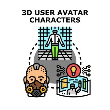 3d user avatar character creation and customization Ilustración de archivo