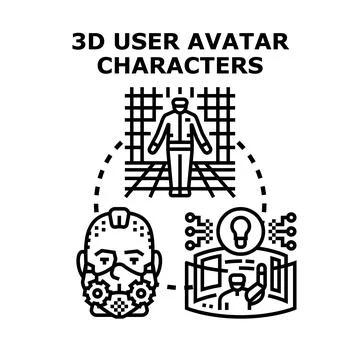 3d user avatar character creation and customization Stock Illustration