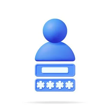 3D User Login Form Page Illustrazione stock