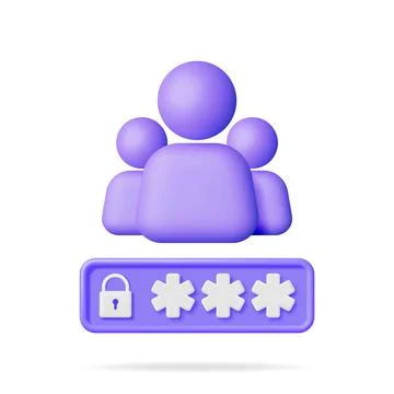 3D User Login Form Page Stock-Illustration