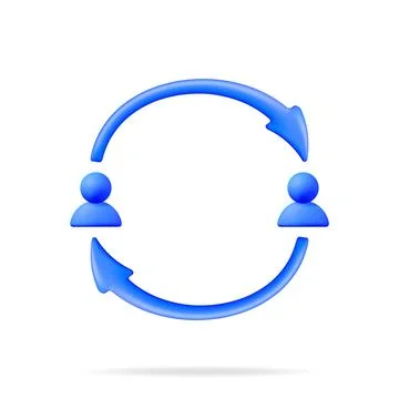 3D User Sync or Switch Symbol Illustrazione stock