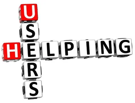 3d users helping crossword Stock Illustration