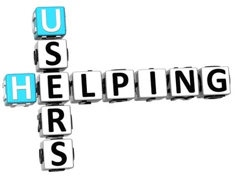 3d users helping crossword Stock Illustration