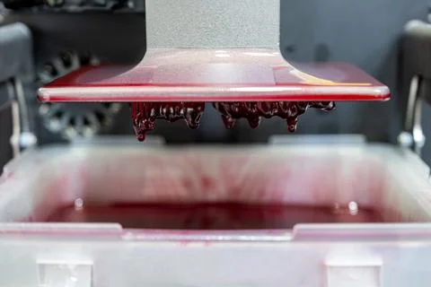 3D UV printer used to print human teeths as prosthodontics and process to m.. Stock Photos