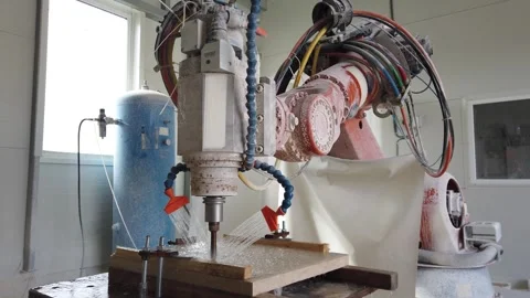 3D V cnc stone milling robot Stockbeeldmateriaal 269701054