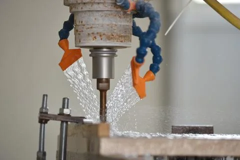 3D V cnc stone milling robot Stock Photos