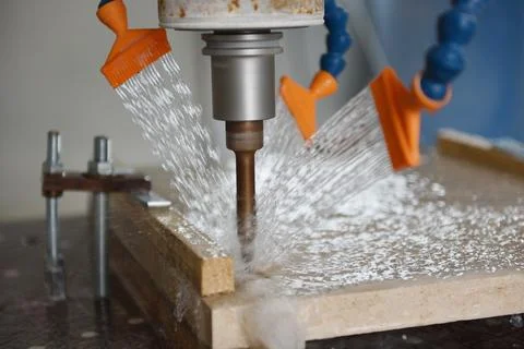 3D V cnc stone milling robot Stock Photos