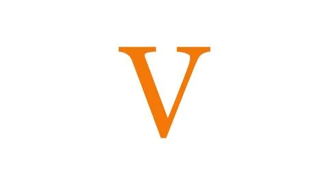 3d V letter logo loopable rotated brown color white background Stock Illustration