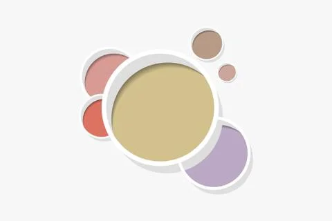 3D various sized circles arranged on white background  - template for text an 스톡 일러스트