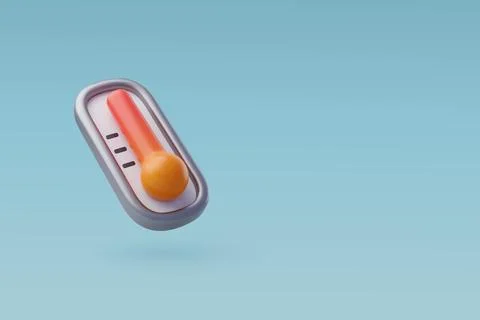 3d Vector 3d Weather Thermometer Icon, Global warming. Ecology concept. Stock Illustration