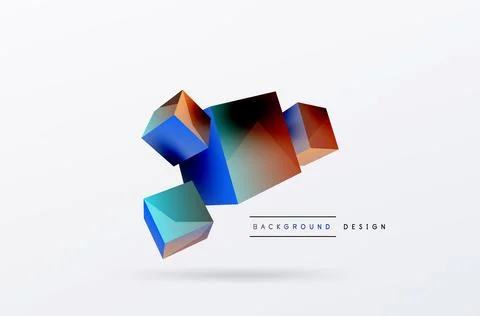 3d vector abstract background. Flying cubes composition. Trendy techno business イラスト素材
