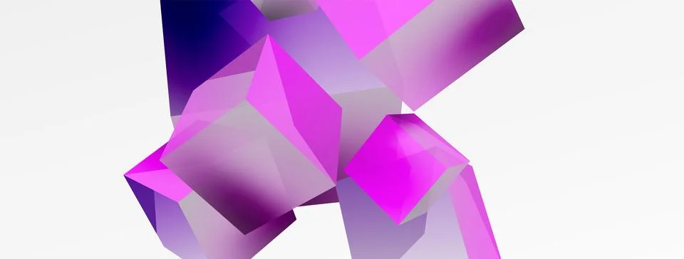 3d vector abstract background. Flying cubes composition. Trendy techno business Stock Illustration