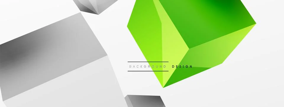 3d vector abstract background. Flying cubes composition. Trendy techno business Stock Illustration