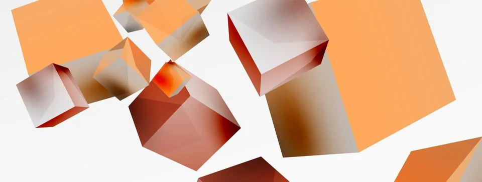 3d vector abstract background. Flying cubes composition. Trendy techno business Stock Illustration