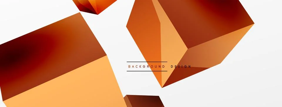 3d vector abstract background. Flying cubes composition. Trendy techno business Stock Illustration