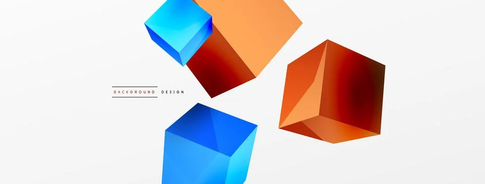 3d vector abstract background. Flying cubes composition. Trendy techno business イラスト素材