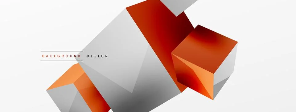 3d vector abstract background. Flying cubes composition. Trendy techno business Stock Illustration