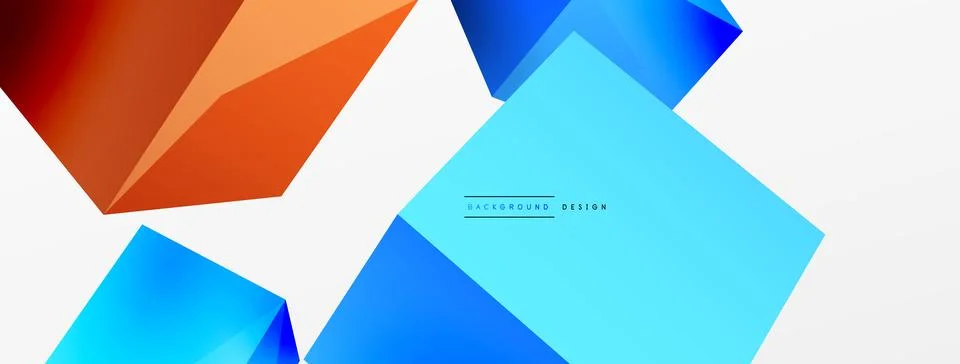 3d vector abstract background. Flying cubes composition. Trendy techno business Stock Illustration
