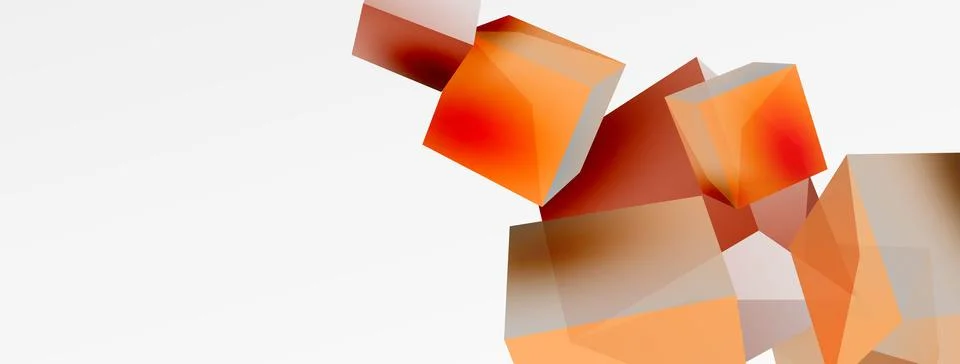 3d vector abstract background. Flying cubes composition. Trendy techno business Stock Illustration