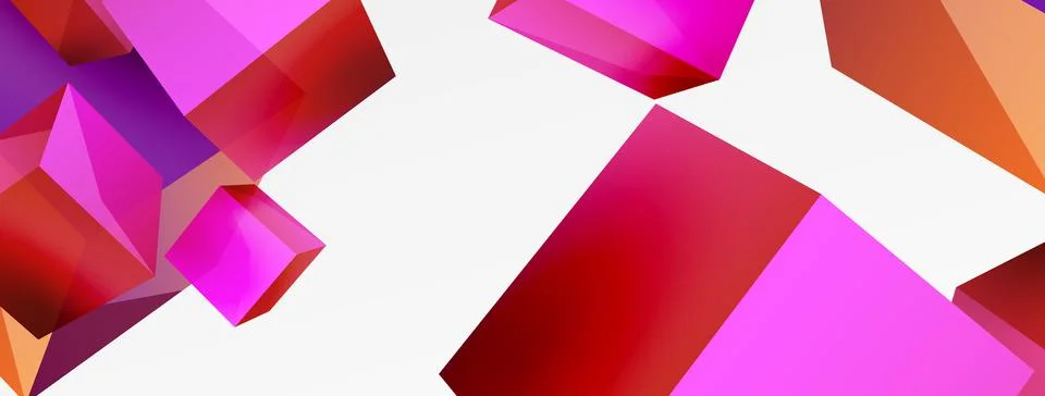 3d vector abstract background. Flying cubes composition. Trendy techno business Stock Illustration