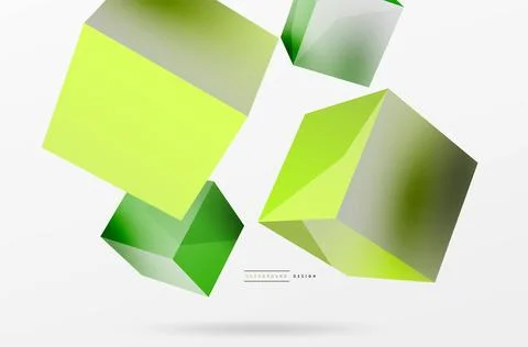 3d vector abstract background. Flying cubes composition. Trendy techno business イラスト素材
