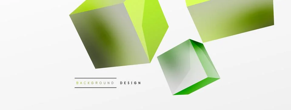 3d vector abstract background. Flying cubes composition. Trendy techno business Stock Illustration