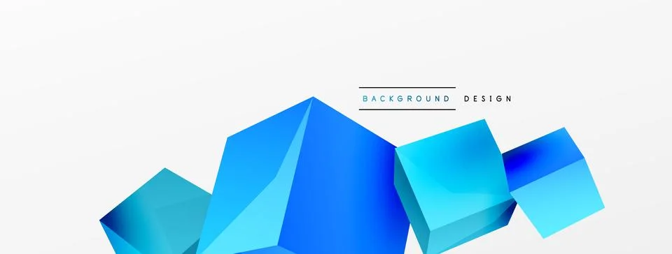 3d vector abstract background. Flying cubes composition. Trendy techno business Stock Illustration