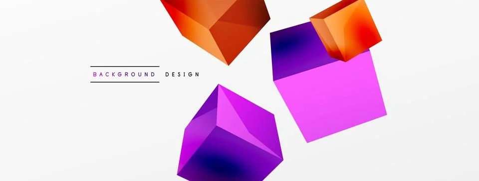 3d vector abstract background. Flying cubes composition. Trendy techno business イラスト素材