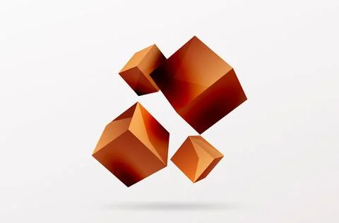 3d vector abstract background. Flying cubes composition. Trendy techno business Stock Illustration