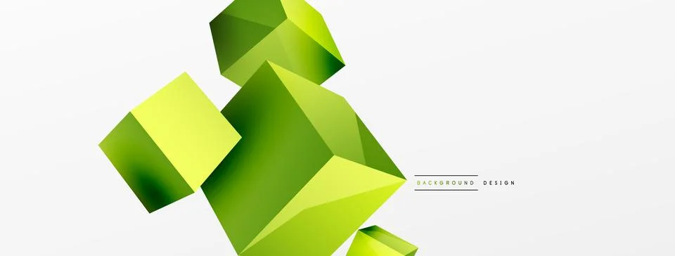 3d vector abstract background. Flying cubes composition. Trendy techno business 스톡 일러스트