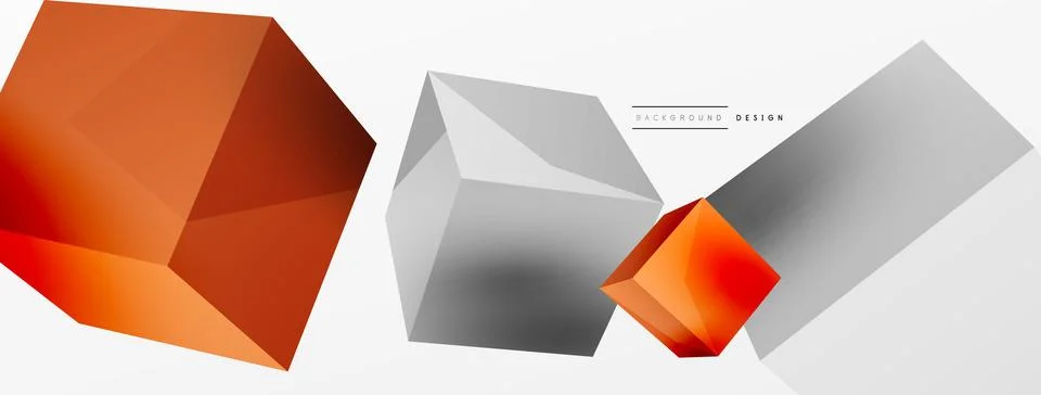 3d vector abstract background. Flying cubes composition. Trendy techno business Stock Illustration