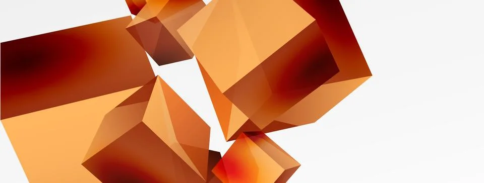 3d vector abstract background. Flying cubes composition. Trendy techno business 스톡 일러스트