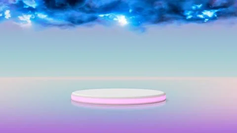 3d vector. Abstract composition of geometric shapes in a bright room with neo Stock Illustration