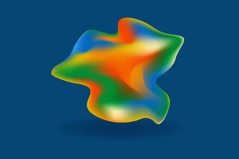 3D vector abstract form in rainbow heat map colors gradient on blue background イラスト素材