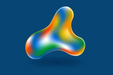 3D vector abstract liquid form in rainbow heat map colors gradient Illustrazione stock