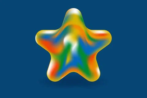 3D vector abstract liquid form in rainbow heat map colors gradient Stock Illustration