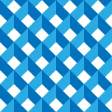 3D vector abstract seamless pattern. Blue grid Stock Illustration