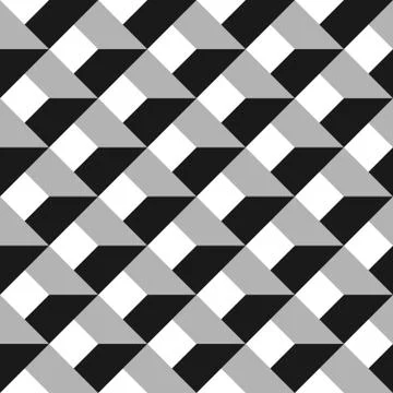 3D vector abstract seamless pattern. Grey grid Illustrazione stock