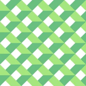 3D vector abstract seamless pattern. Green grid Stock Illustration