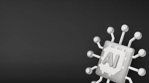 3d Vector AI Chip, AI in science and business, Technology and engineering 스톡 일러스트
