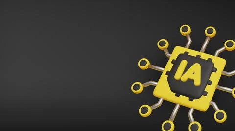 3d Vector AI Chip, AI in science and business, Technology and engineering Stock Illustration