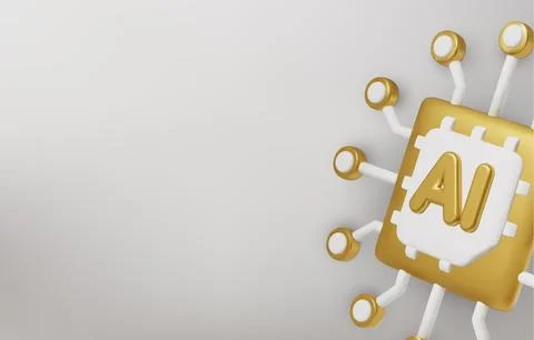 3d Vector AI Chip, AI in science and business, Technology and engineering 스톡 일러스트