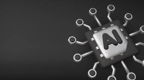 3d Vector AI Chip, AI in science and business, Technology and engineering イラスト素材