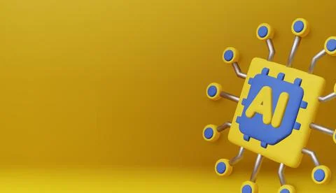 3d Vector AI Chip, AI in science and business, Technology and engineering イラスト素材