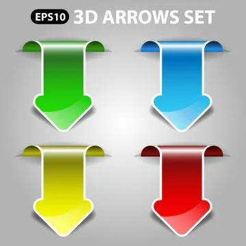 3D Vector Arrows Set Stock Illustration
