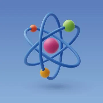3d Vector Atom, Molecular Chemistry, Physics Science concept. Stock Illustration