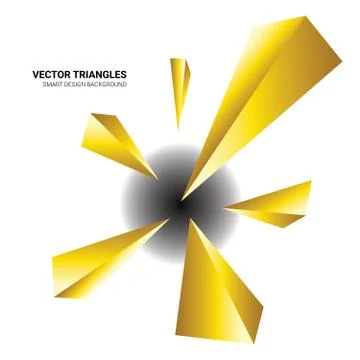 3d Vector background with gold Polygon shapes Stock Illustration